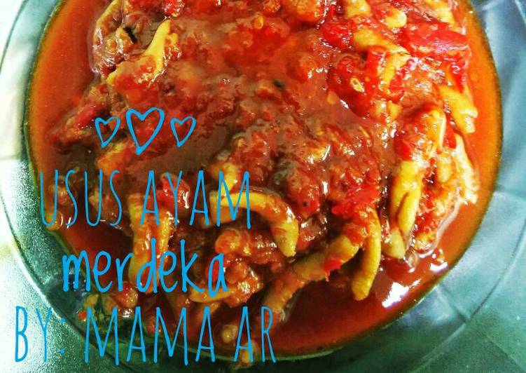 bahan dan cara membuat Usus ayam pedas