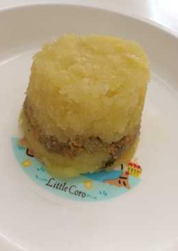 Kentang kukus lapis daging (Mpasi 9+)