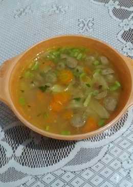 Sayur Sop kornet sapi+bakso ala mamah qusyairi