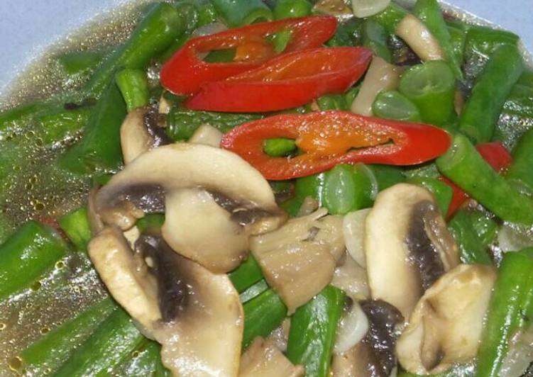 gambar untuk resep makanan Tumis Buncis jamur Kancing