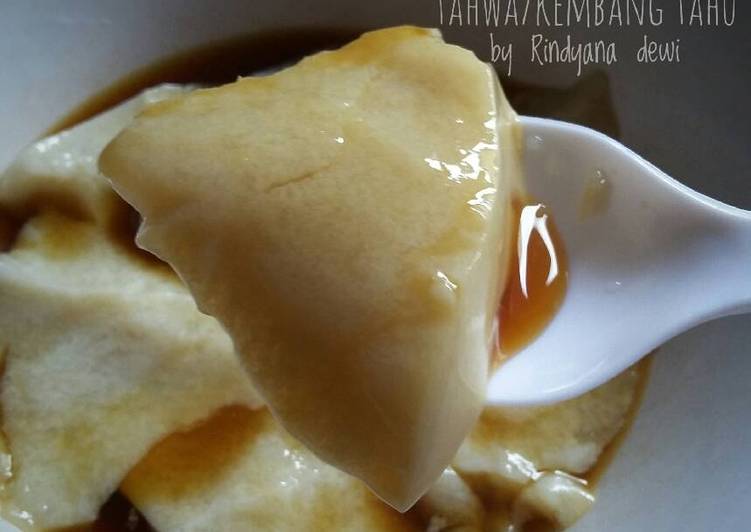 resep lengkap untuk Tahwa/Kembang tahu kuah jahe