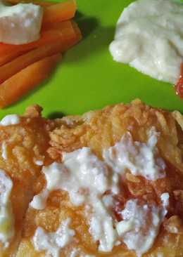 Chicken Katsu with cheddar cheese sauce (ayam katsu dgn saus keju)