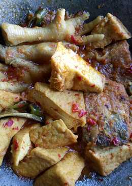 Bandeng presto, tahu, ceker bumbu rujak (recook)