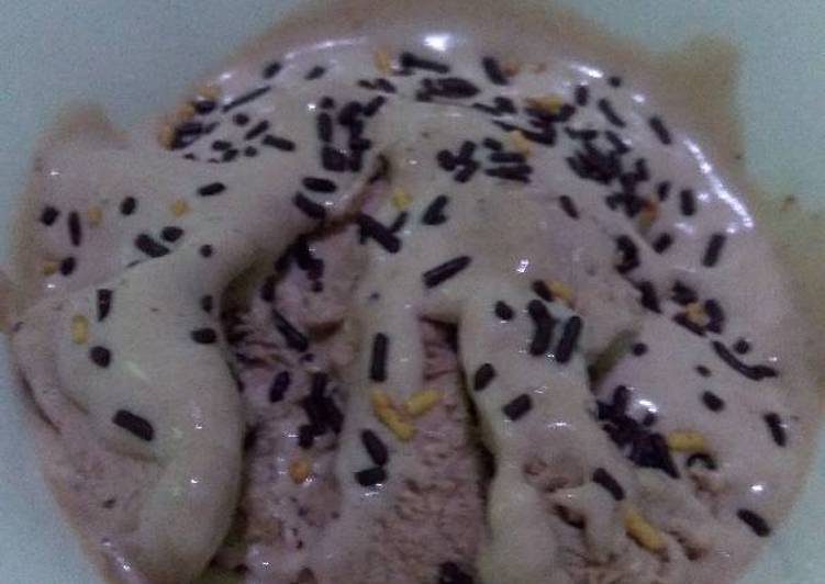 gambar untuk cara membuat Ice cream coklat milo