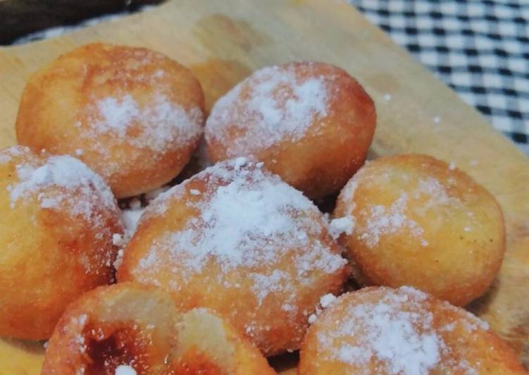 resep masakan Singkong isi Gula (Blonto / Jemblem) gula halus