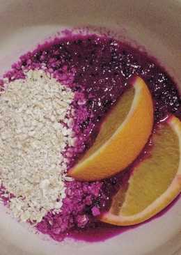 Oatmeal buah (buah naga & sunkist)