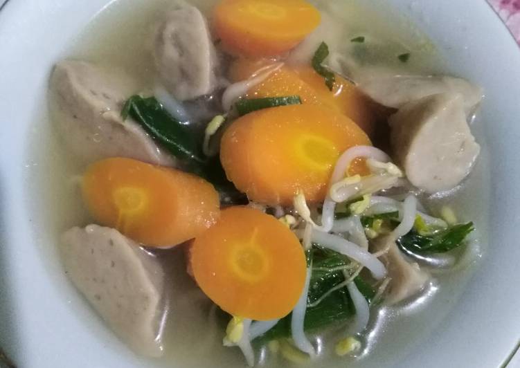 bahan dan cara membuat Sayur Toge Bakso