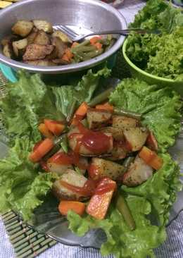 Sauted potato wedges & vegetables ala feâ€™