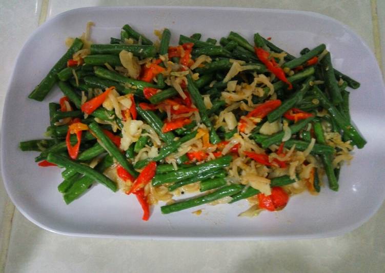 Tumis kacang panjang teri medan