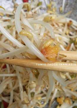 Tumis taoge ikan asin