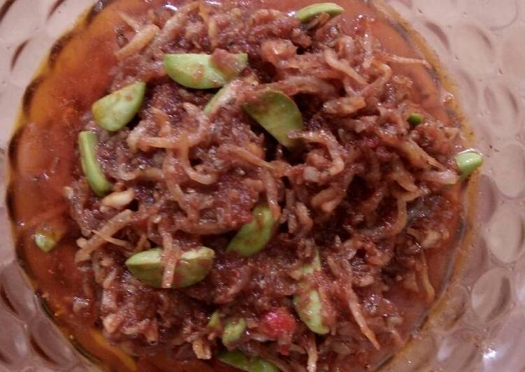 resep lengkap untuk Sambal teri medan campur petai