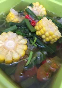 Sayur bayam (mickyal) -kacang panjang, jagung manis-