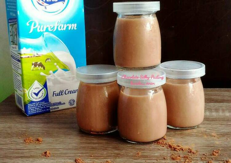 gambar untuk resep makanan Chocolate Silky Pudding / puding puyo coklat