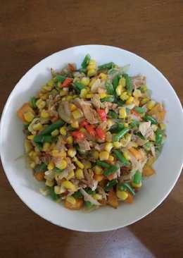 Healthy tumis buncis with tuna