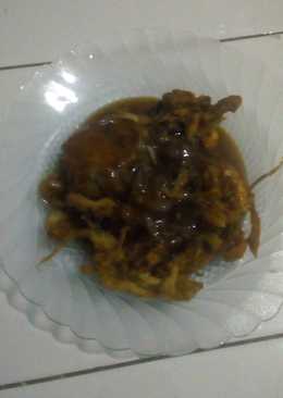 Jamur tiram krispy siram lada hitam spicy