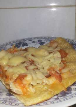 Pizza teflon crispy sosis keju (recook wahyu nur fitriani)