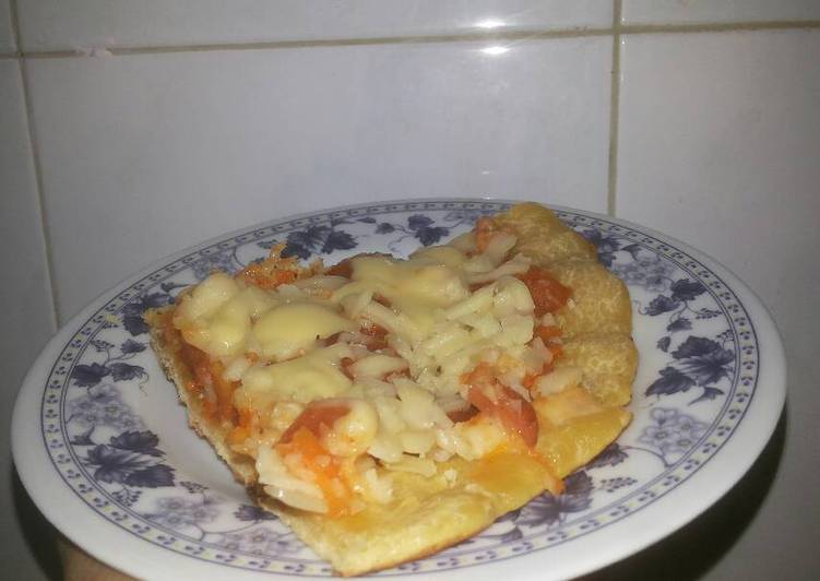 gambar untuk cara membuat Pizza teflon crispy sosis keju (recook wahyu nur fitriani)