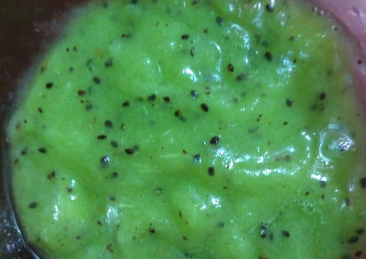 resep lengkap untuk Pure kiwi apel MPASI 8m+