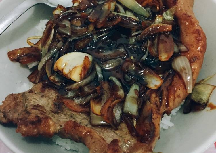 gambar untuk resep makanan Steak rice bowl