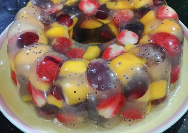 gambar untuk cara membuat Puding Buah Tropical