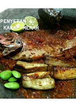 Penyetan ikan kakap merah