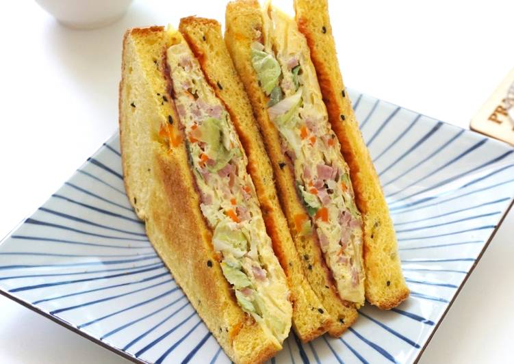 cara membuat Sandwich kubis menu sarapan ekonomis di Korea, enak & gampang