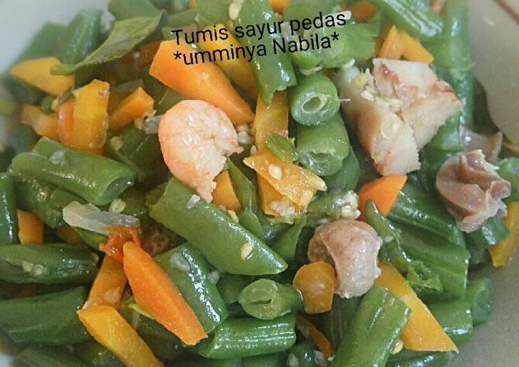 bahan dan cara membuat Tumis Sayur pedas