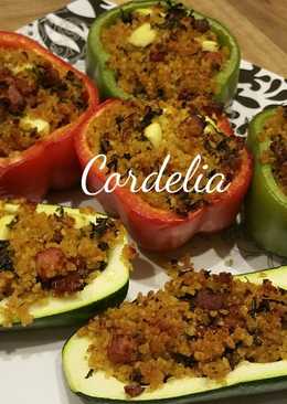 Vegetarian couscous boats