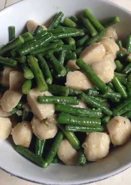 Tumis sayur kacang panjang bakso