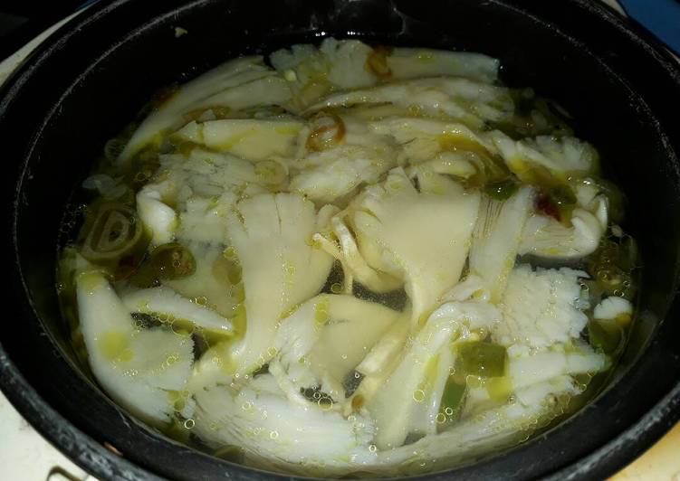 resep masakan Sup Jamur Tiram Rice Cooker