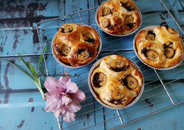 resep Choco Banana Roll Bread (Roti Pisang Coklat Tanpa Ulen)