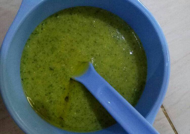 resep masakan Mpasi 7+, tim bubur jagung bayam dan tahu putih