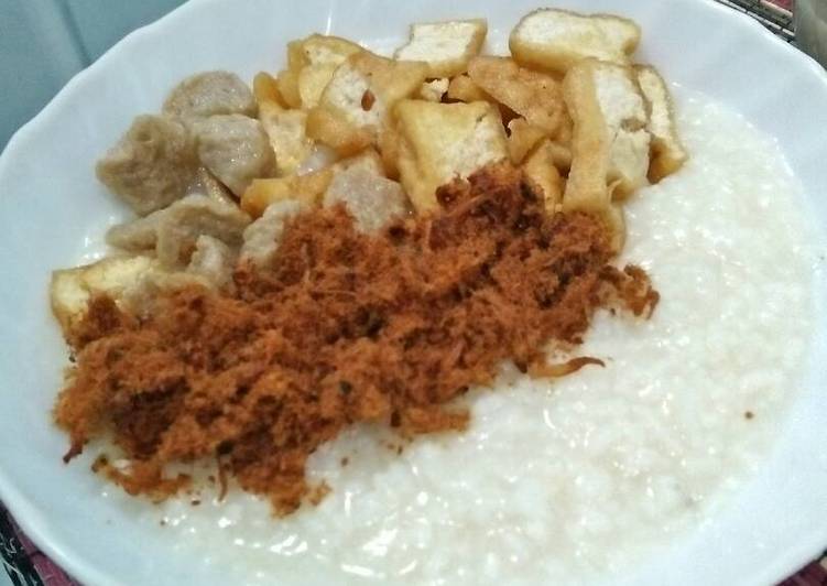 resep lengkap untuk Bubur abon praktis