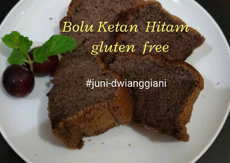 bahan dan cara membuat Bolu Ketan Hitam - gluten free