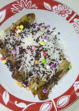 Pisang goreng cokelat keju pelangi