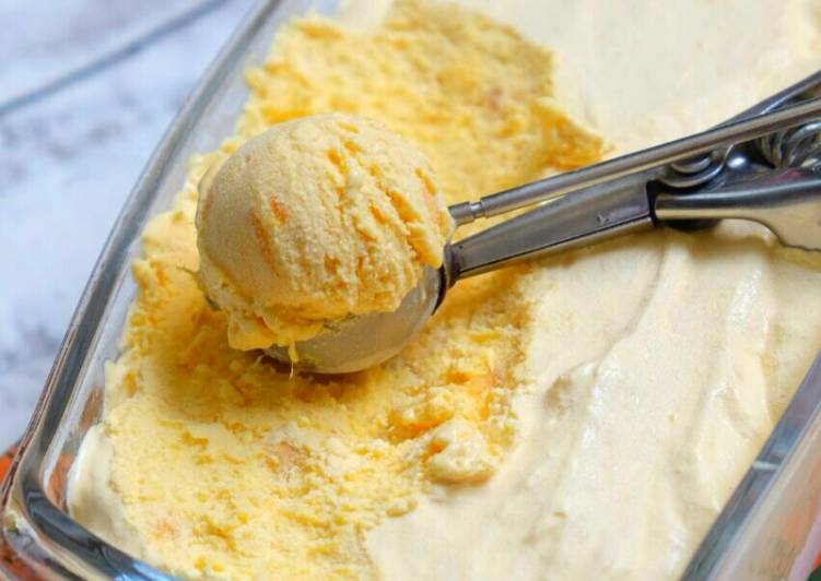 resep lengkap untuk Es krim mangga yg creamy bgt