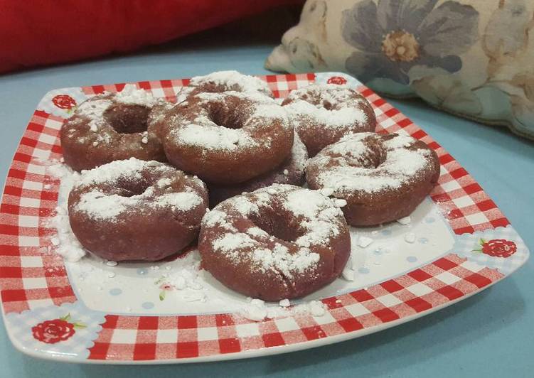 resep makanan Donat ubi ungu tanpa telur