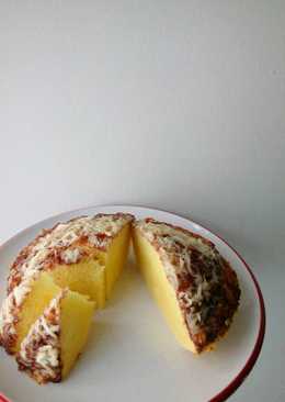 Bolu kukus bantat vanila tabur cokelat keju