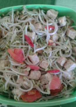 Tumis kecambah campur tempe