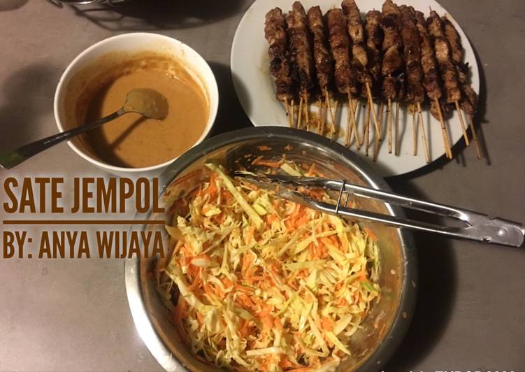 resep Sate sapi Jempol with salad