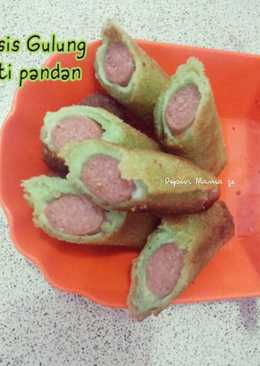 Sosis gulung roti tawar pandan