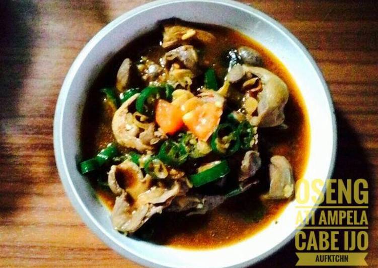 resep masakan Oseng Ati Ampela Cabe Ijo