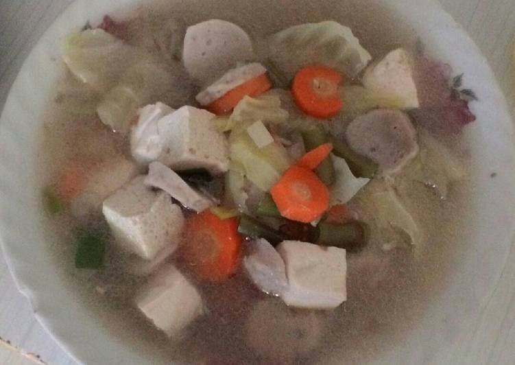 resep Sop sayur bakso tahu