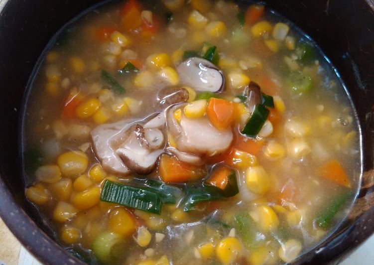 Resep Sup jagung jamur merang By Princessnana's