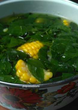 Sayur bening daun katuk jagung