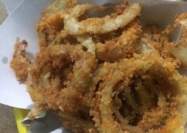 resep masakan ONION RINGS (Bawang Bombay Crispy)