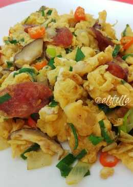 Orek Telur Lapchiong & Jamur