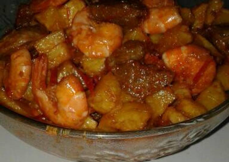 cara membuat Balado kentang, udang dan baso