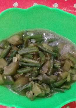 Tumis terong plus kacang panjang