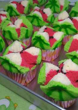 Bolu kukus mekar semangka pecah no soda no bp. kocok all in one..